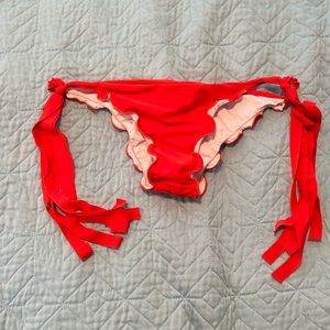 Cotazur Made in Italy Orange tassel ruched bikini bottom Only sz S